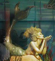 Mermaid behind glass