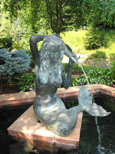 Mermaid bronze fountain