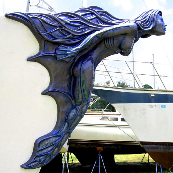 Mermaid on boat - Mermaid Statue