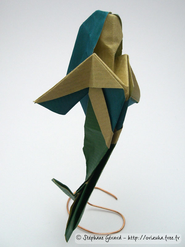 Mermaid origami statue