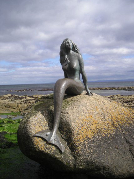 Mermaid statue in Scotland - Mermaid Cake