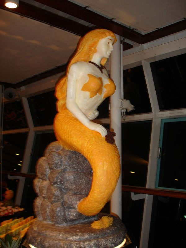 Orange Mermaid - Mermaid Statue