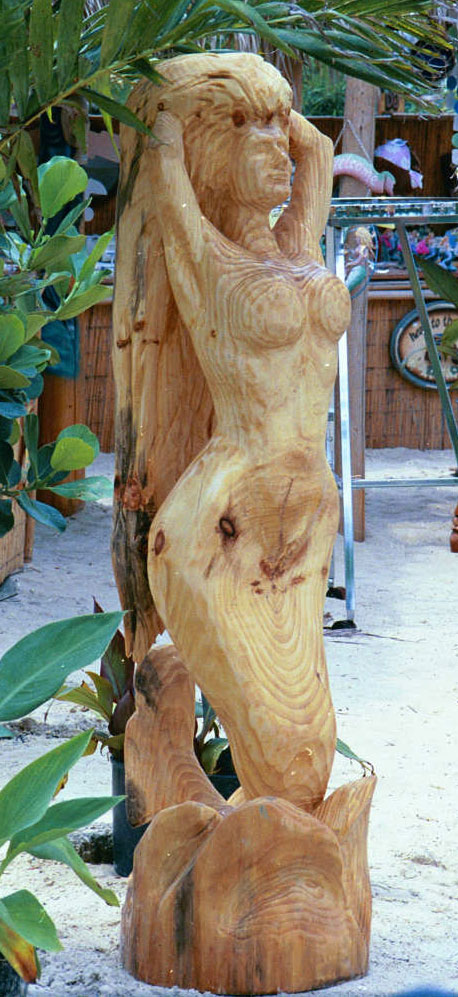 Wooden Carving of Mermaid - Mermaid Statue