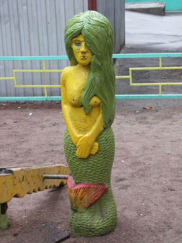 Wooden Green Mermaid - Mermaid Cake