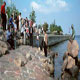 Copenhagen mermaid crowd