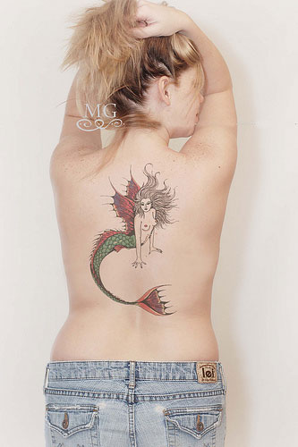Blonde Mermaid Tattoo
