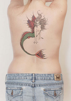 Full Mermaid Tattoo on Back - Mermaid Tattoo