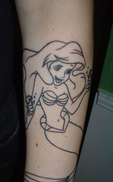 Little Mermaid Outline - Mermaid Tatoo