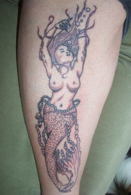 Mermaid Blowing Bubbles - Mermaid Tatoo