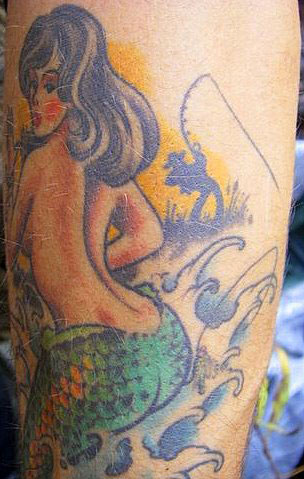 Mermaid Brunette Tattoo - Mermaid Tatoo