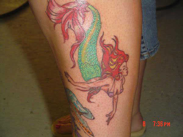 Mermaid Diving Tattoo