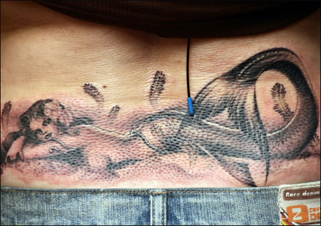 Mermaid Laying on Stomach - Mermaid Tatoo