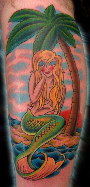 Mermaid Palm Tree Tattoo - Mermaid Tatoo