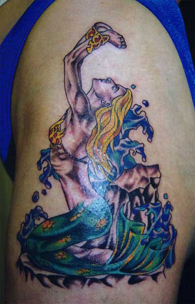 Mermaid Praying Tattoo