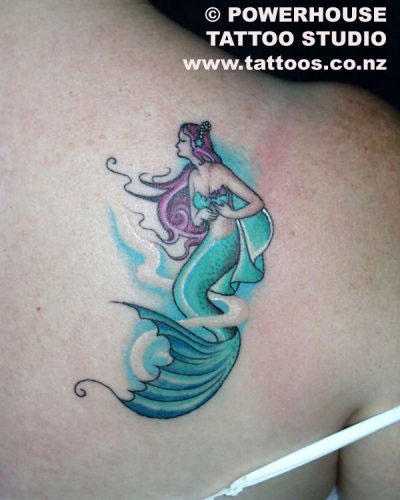 Mermaid Tattoo on Back - Mermaid Tatoo