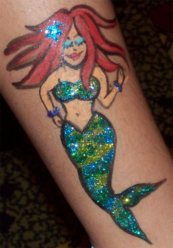 Mermaid Tattoo with Glitter - Mermaid Tatoo