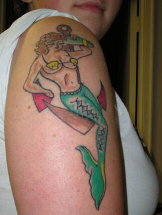 Mermaid and Anchor Tattoo