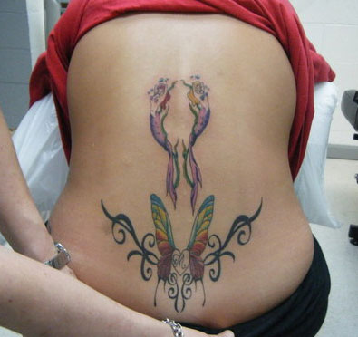 Mermaid and Butterfly Tattoo