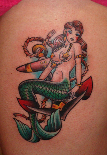 Mermaid and Devils Anchor - Mermaid Tatoo