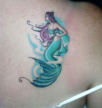 Mermaid and Headphones - Mermaid Tatoo