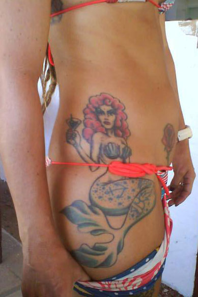 Mermaid and Martini Tattoo - Mermaid Tatoo