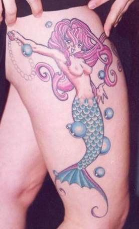 Mermaid and Pearls Tattoo - Mermaid Tattoo