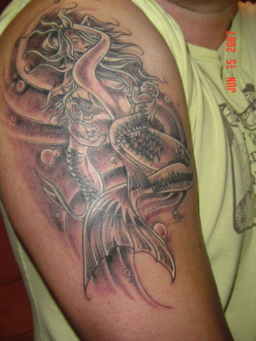 Mermaid with Child Tattoo