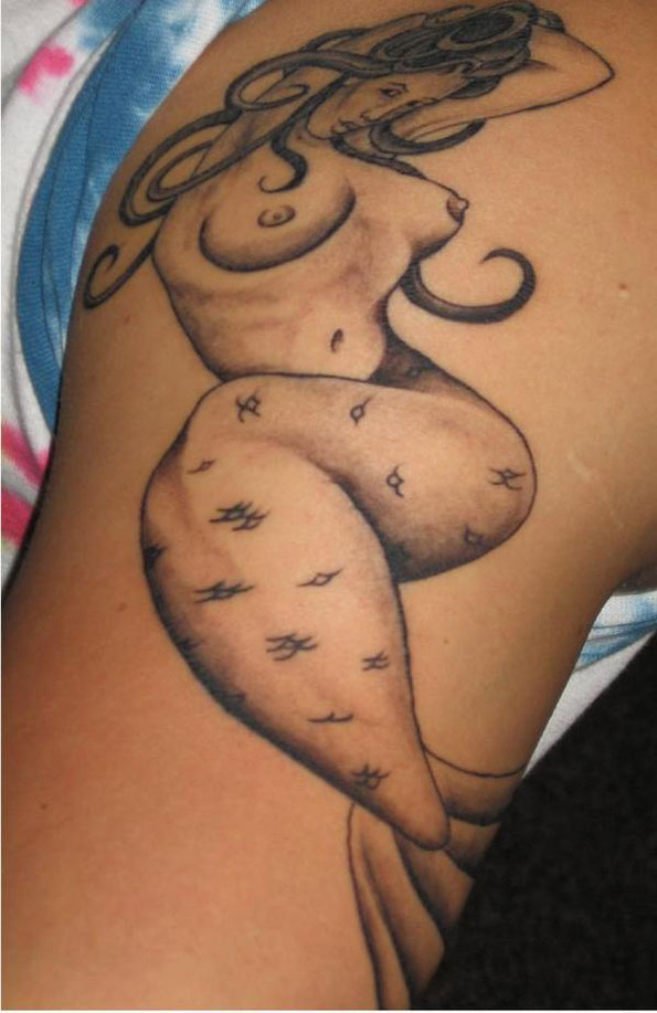 Mermaid with Scales Tattoo - Mermaid Tattoo