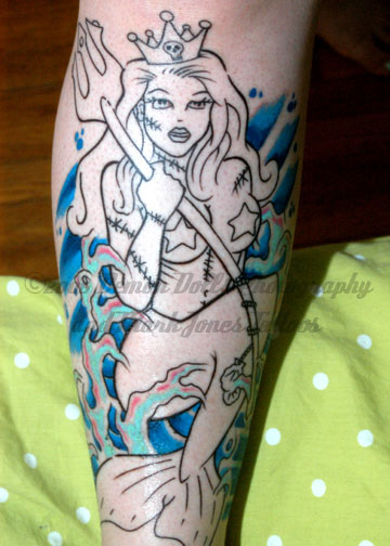 Mermaid with Weapon - Mermaid Tattoo