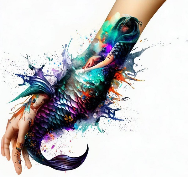 Evocative Mermaid Tattoo