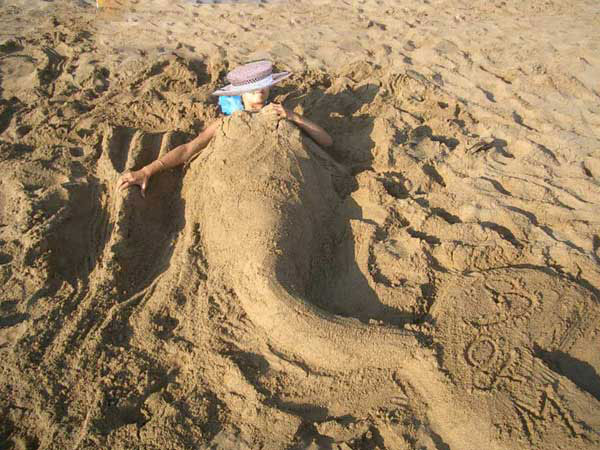 Beach Mermaid - Sand Mermaid Sculpture