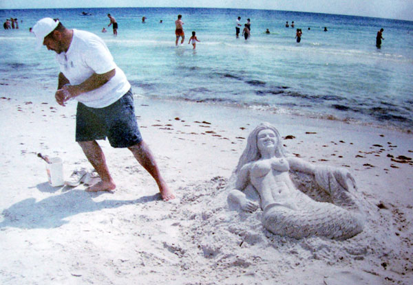 Beach Mermaid Sculpture - Sand Mermaid Sculpture