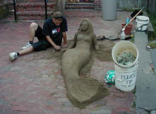 Beach Mermaid Style - Sand Mermaid Sculpture