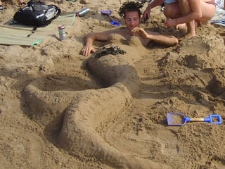 Curvy Sand Mermaid - Sand Mermaid Sculpture