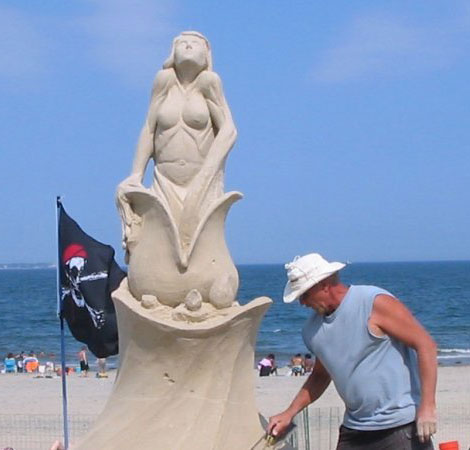 Mermaid Flower - Sand Mermaid Sculpture