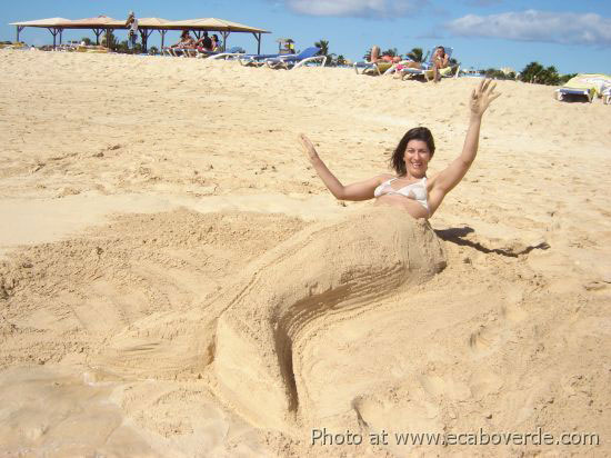 Mermaid at the Beach - Sand Mermaid Sculpture