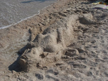 Mermaid by the Seashore - Sand Mermaid Sculpture