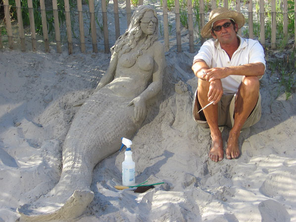Mermaid in Vogue - Sand Mermaid Sculpture