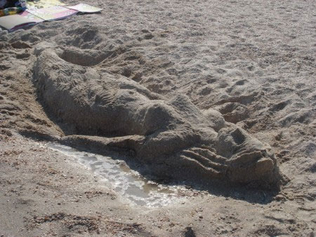 Mermaid in the Sand - Sand Mermaid Sculpture