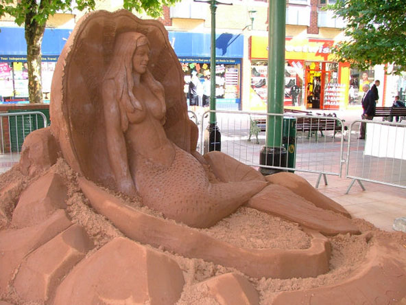 Seashell Sand Mermaid - Sand Mermaid Sculpture